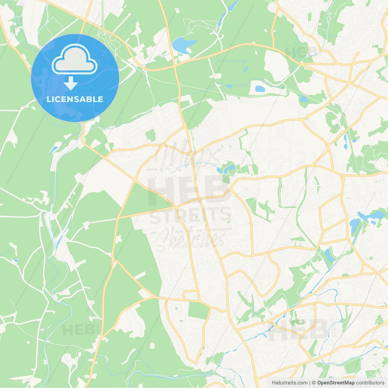 Kingswinford, England Vector Map - Classic Colors