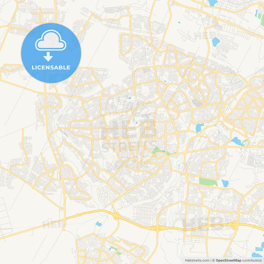 Printable street map of Soweto, South Africa