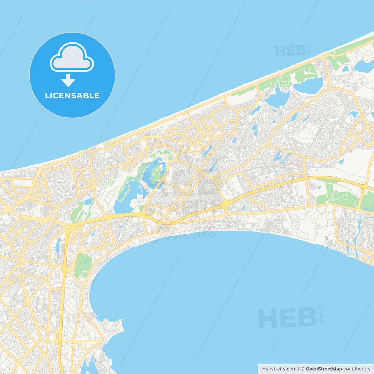 Printable street map of Pikine, Senegal