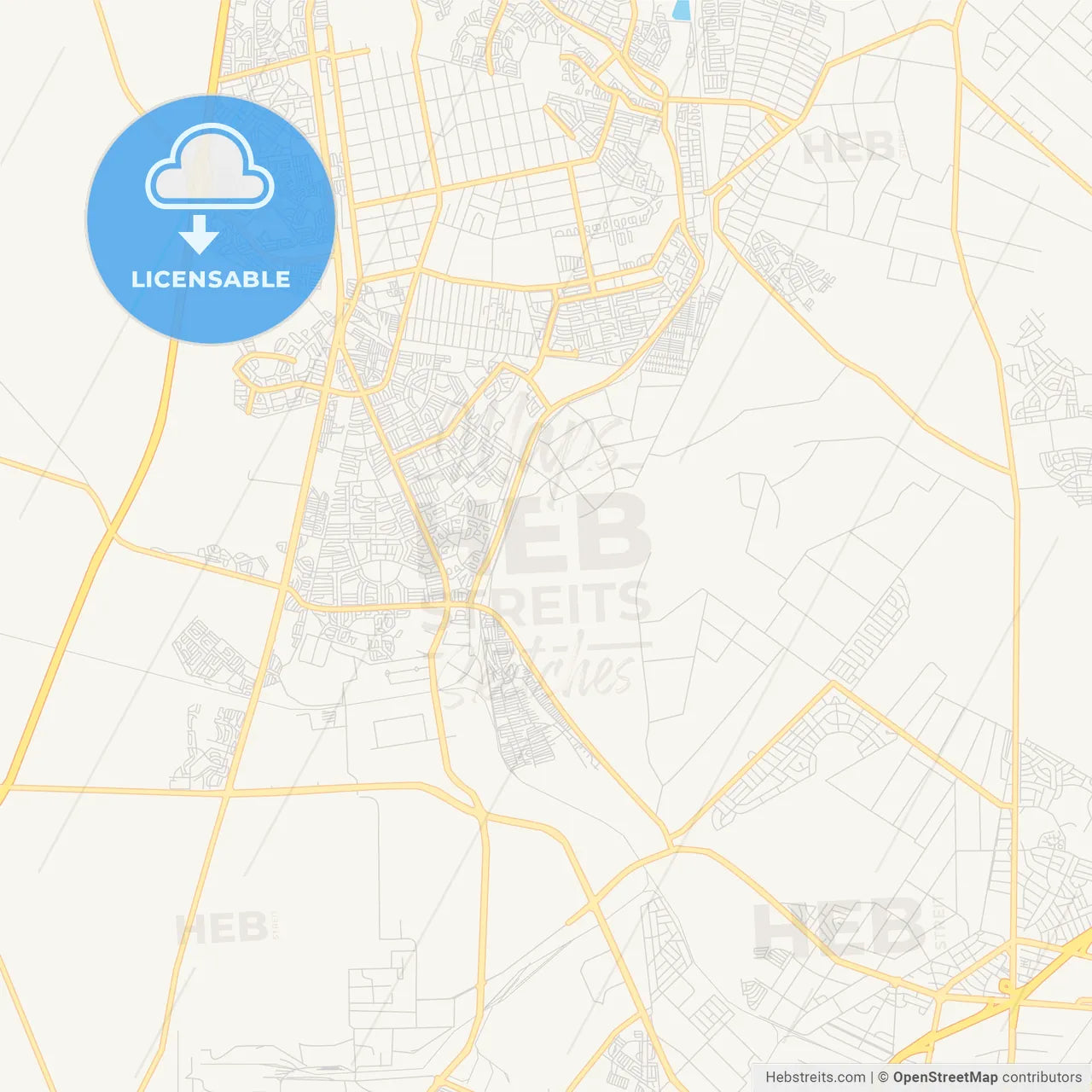 Printable street map of Vereeniging, South Africa