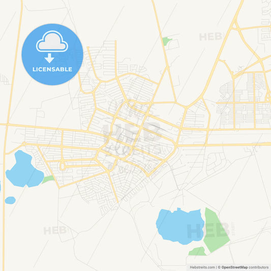 Printable street map of Welkom, South Africa