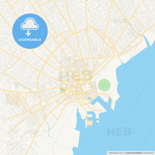 Printable street map of Sfax, Tunisia