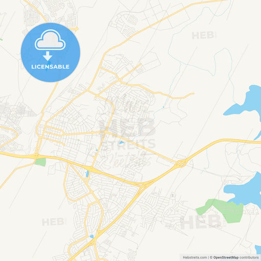 Printable street map of Witbank, South Africa