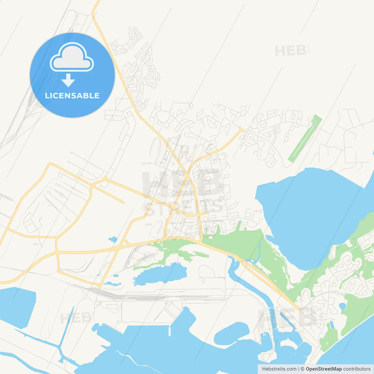 Printable street map of Richards Bay, South Africa