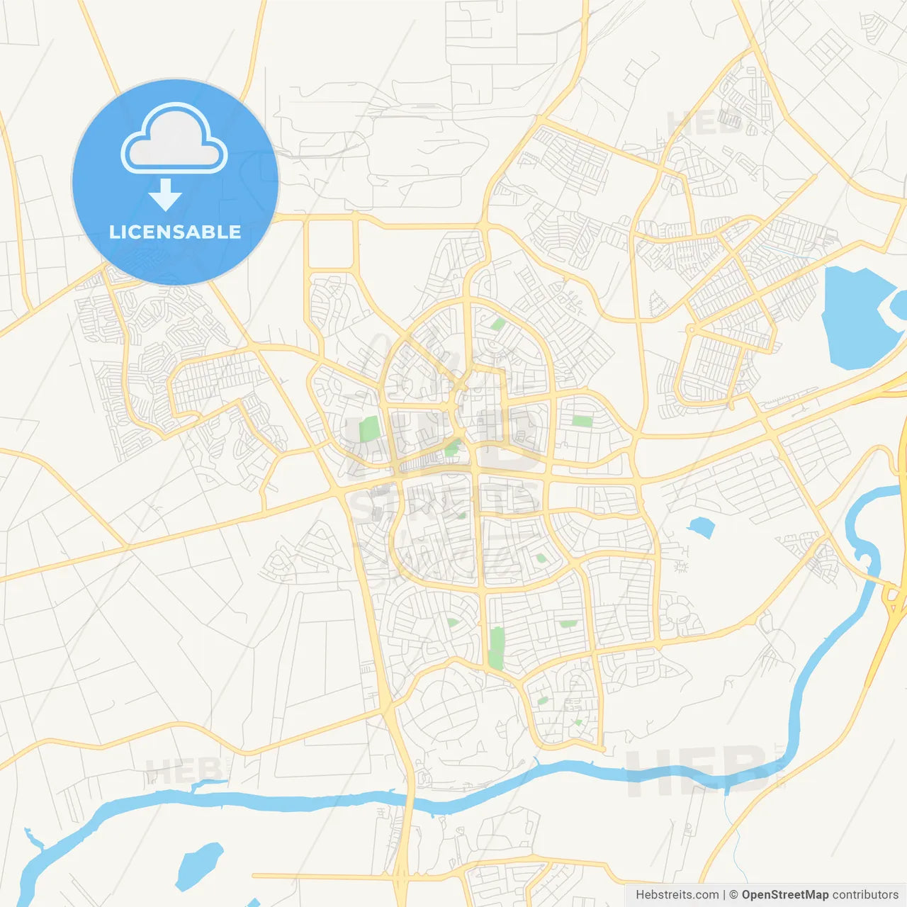 Printable street map of Vanderbijlpark, South Africa