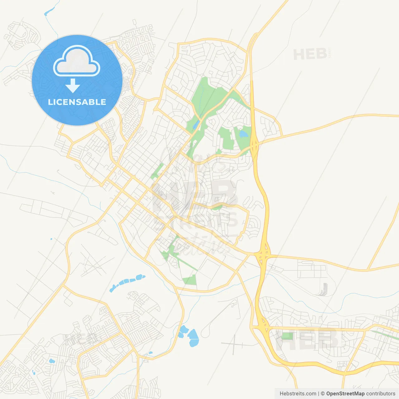 Printable street map of Uitenhage, South Africa