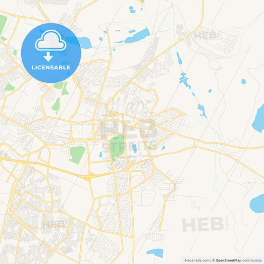 Printable street map of Springs, South Africa