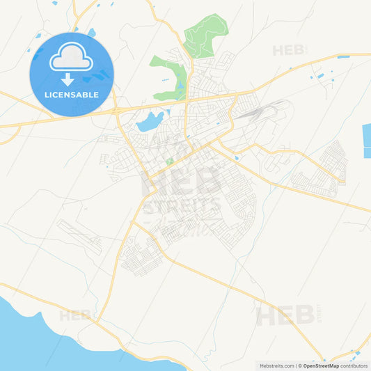 Printable street map of Worcester, South Africa