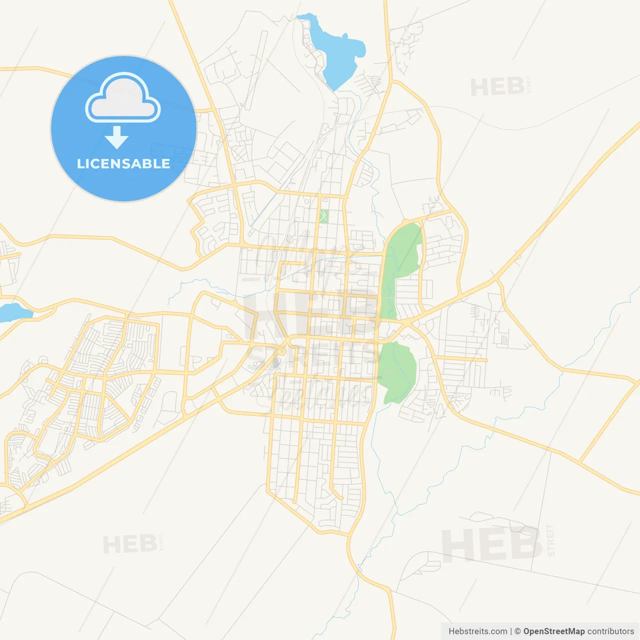 Printable street map of Potchefstroom, South Africa