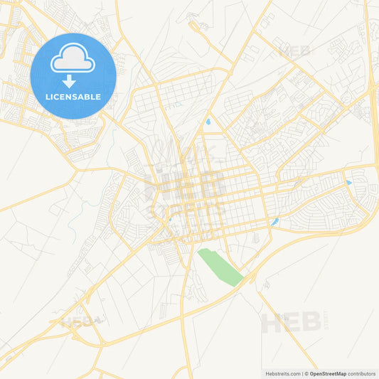 Printable street map of Polokwane, South Africa