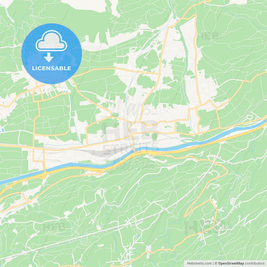 Hall in Tirol, Austria Vector Map - Classic Colors