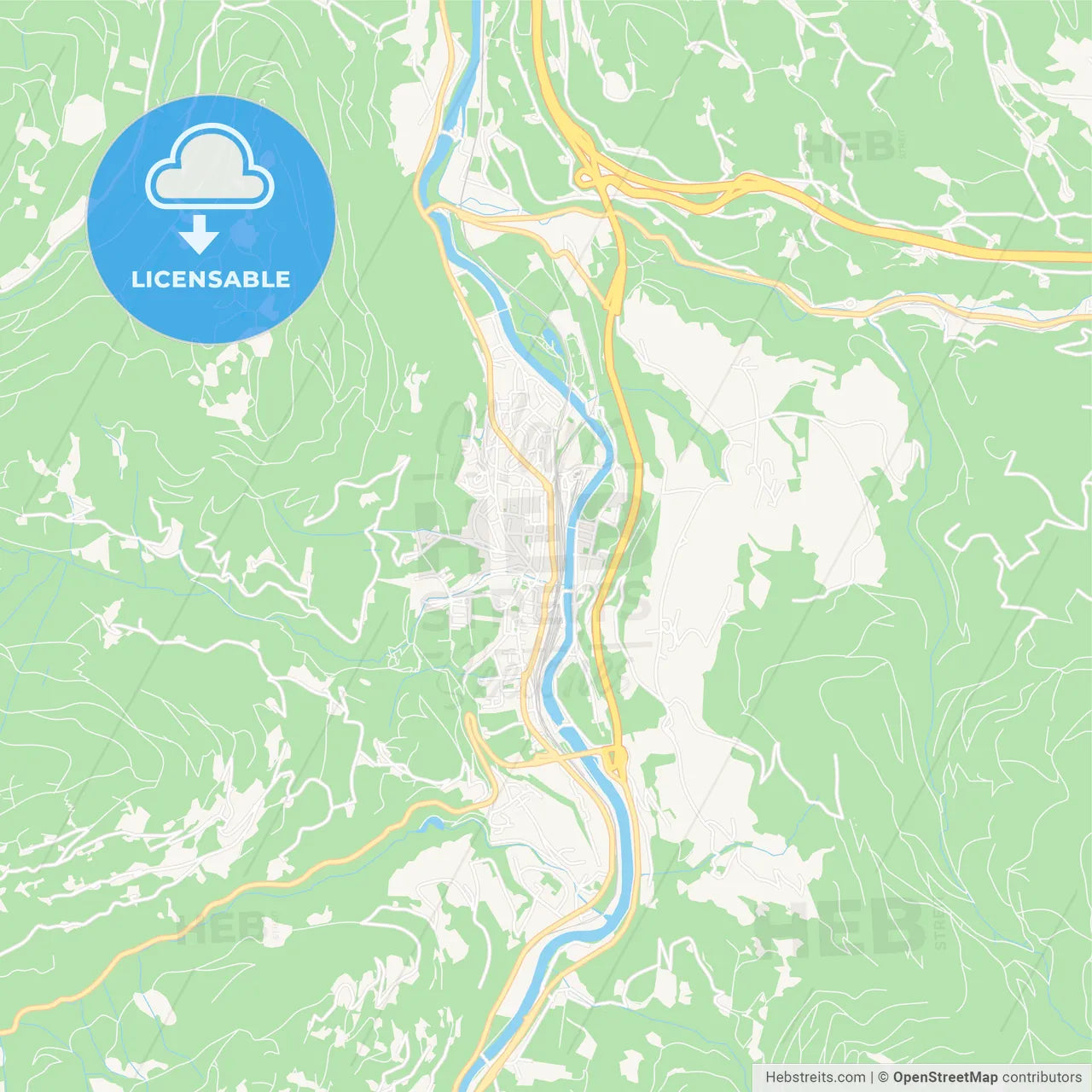 Bischofshofen, Austria Vector Map - Classic Colors
