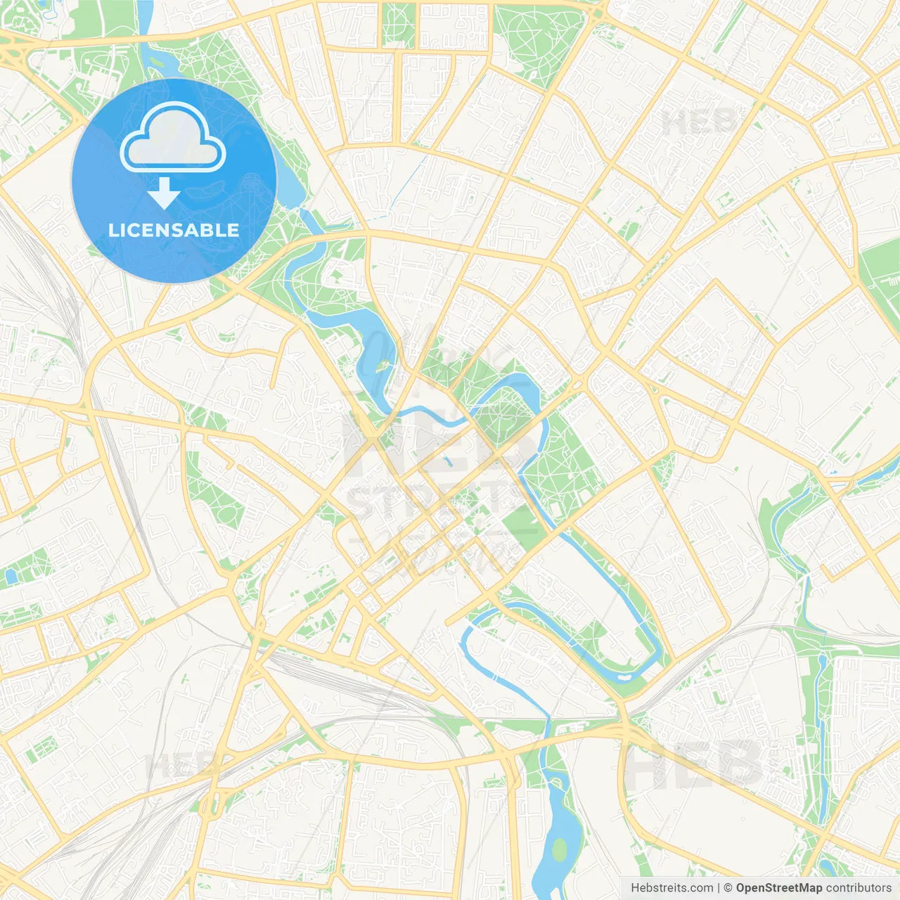 Minsk, Belarus Vector Map - Classic Colors