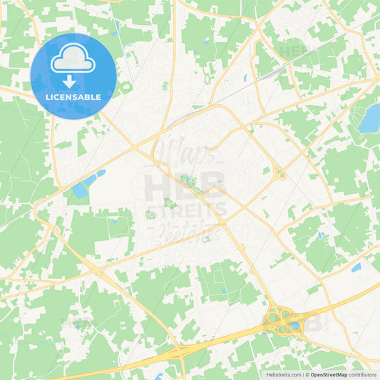 Sint-Niklaas , Belgium Vector Map - Classic Colors