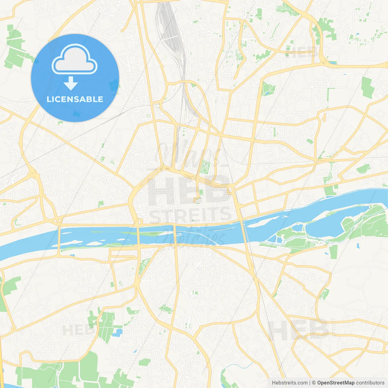 Orleans, France Vector Map - Classic Colors