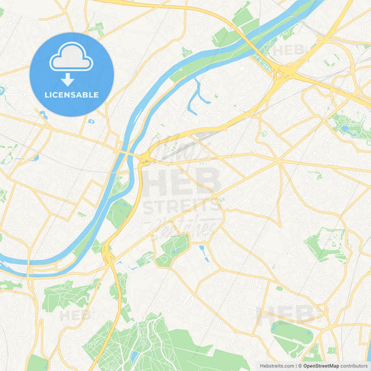 Rueil-Malmaison, France Vector Map - Classic Colors