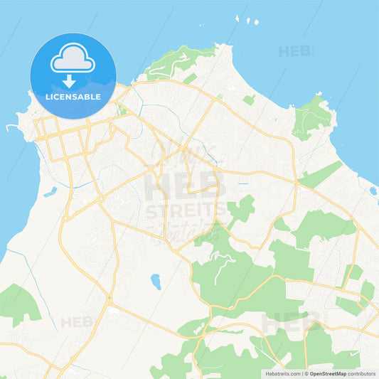 Cayenne, France Vector Map - Classic Colors