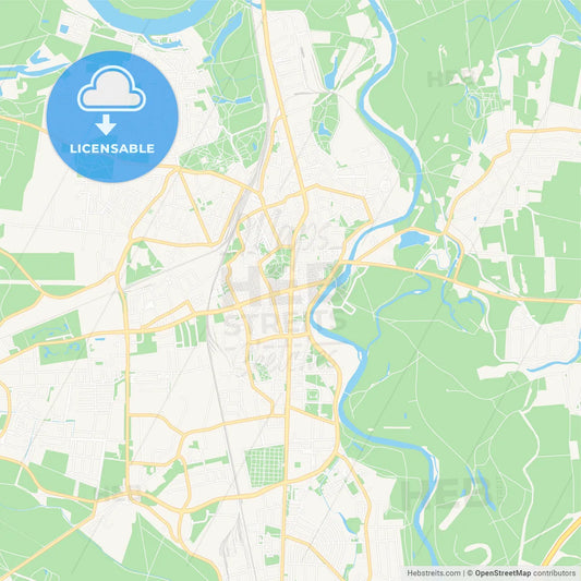 Dessau-Roslau, Germany Vector Map - Classic Colors