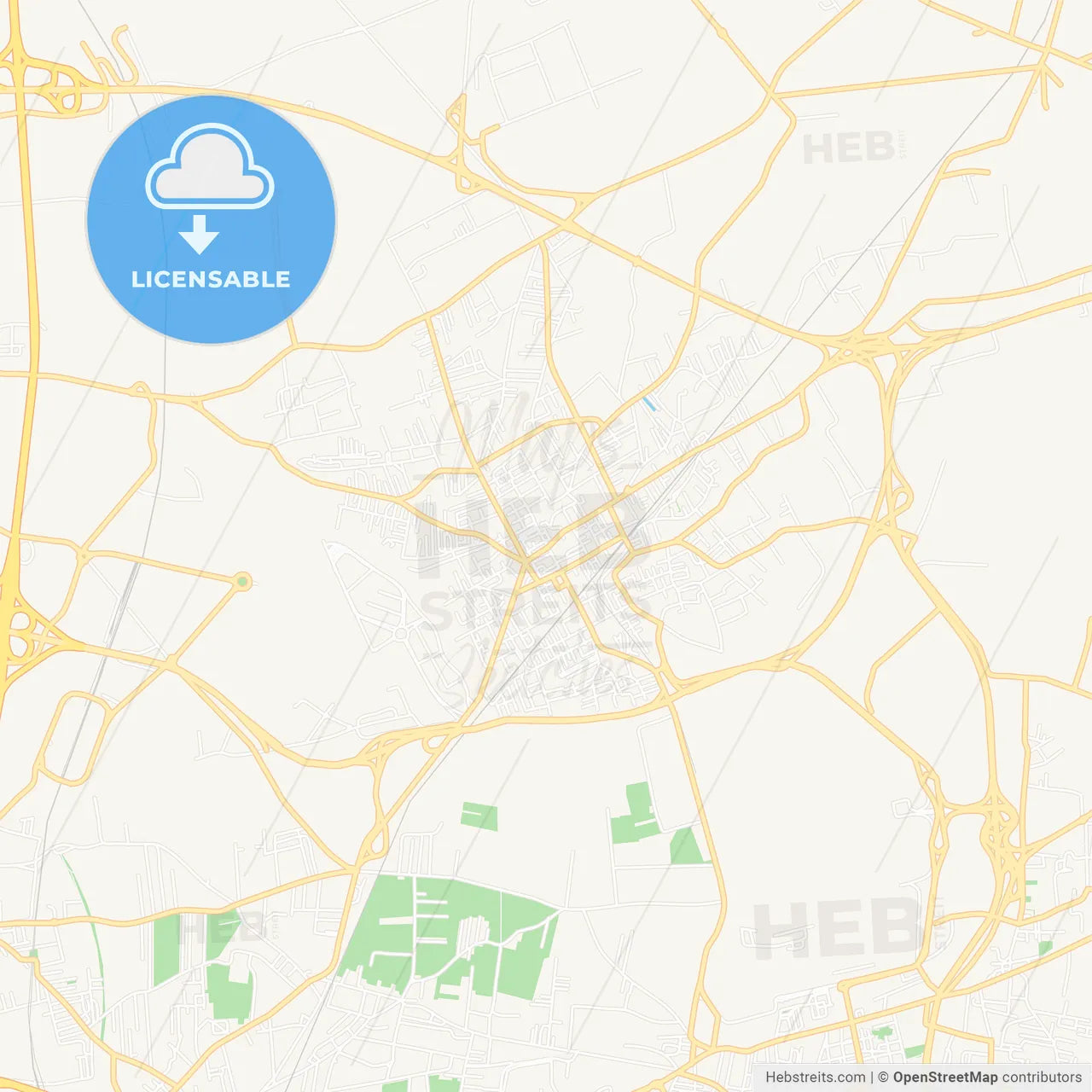 Acerra, Italy Vector Map - Classic Colors