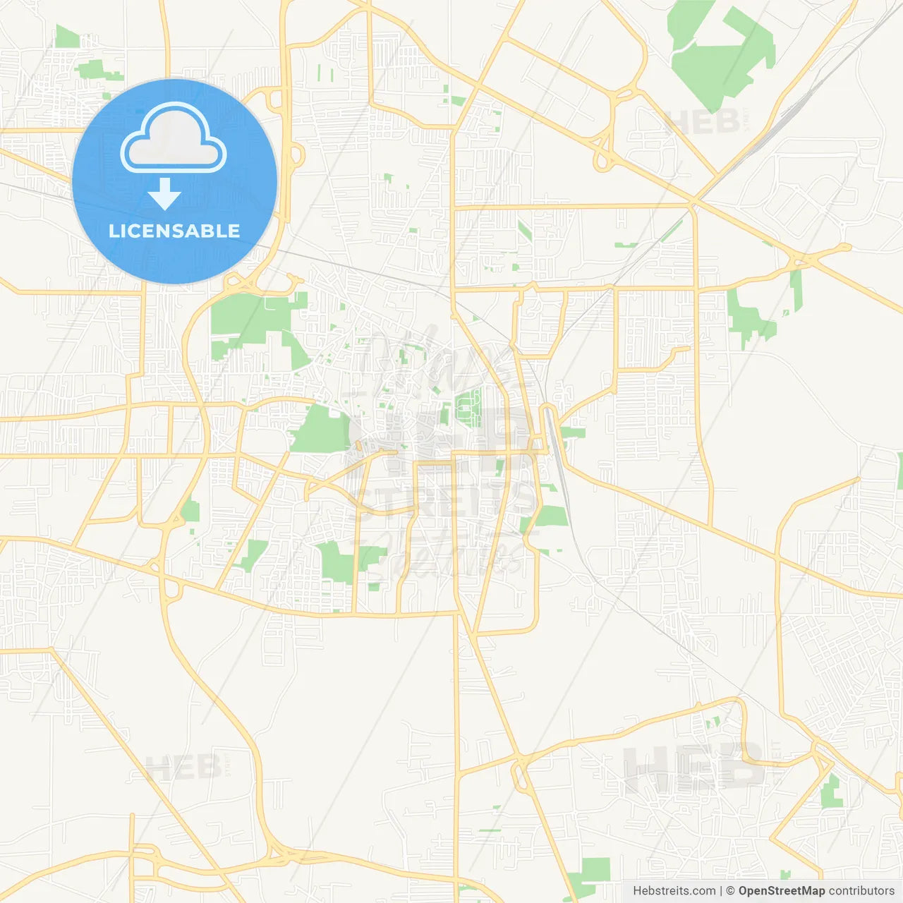 Aversa, Italy Vector Map - Classic Colors