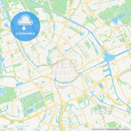 Groningen, Netherlands Vector Map - Classic Colors