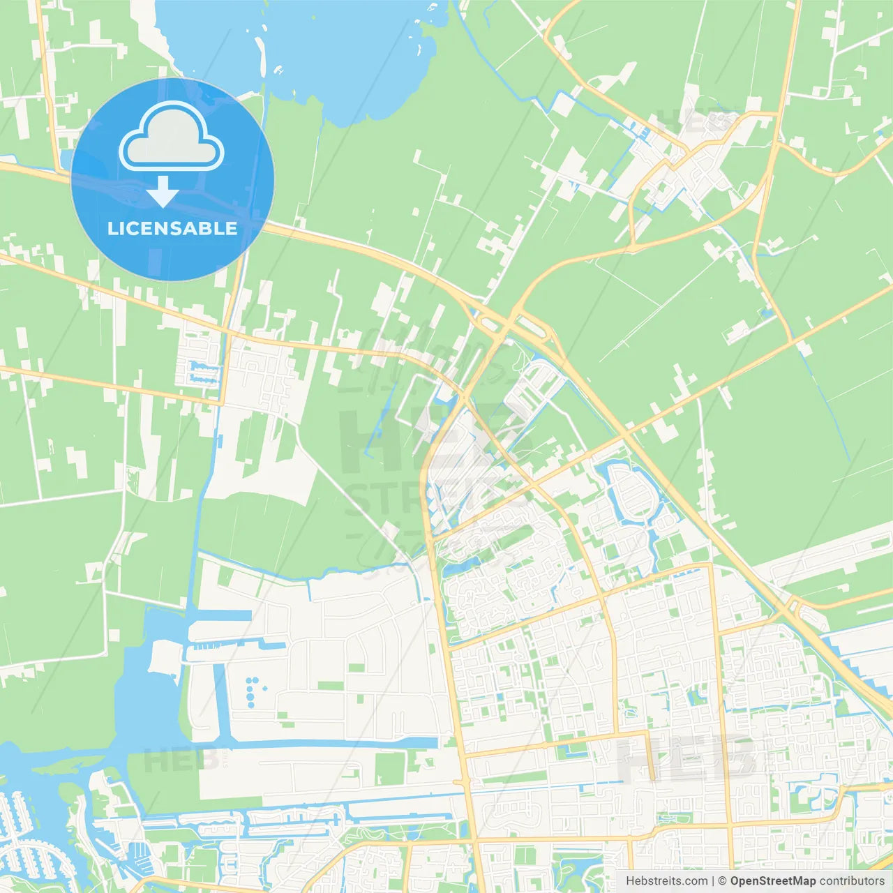 Smallingerland, Netherlands Vector Map - Classic Colors