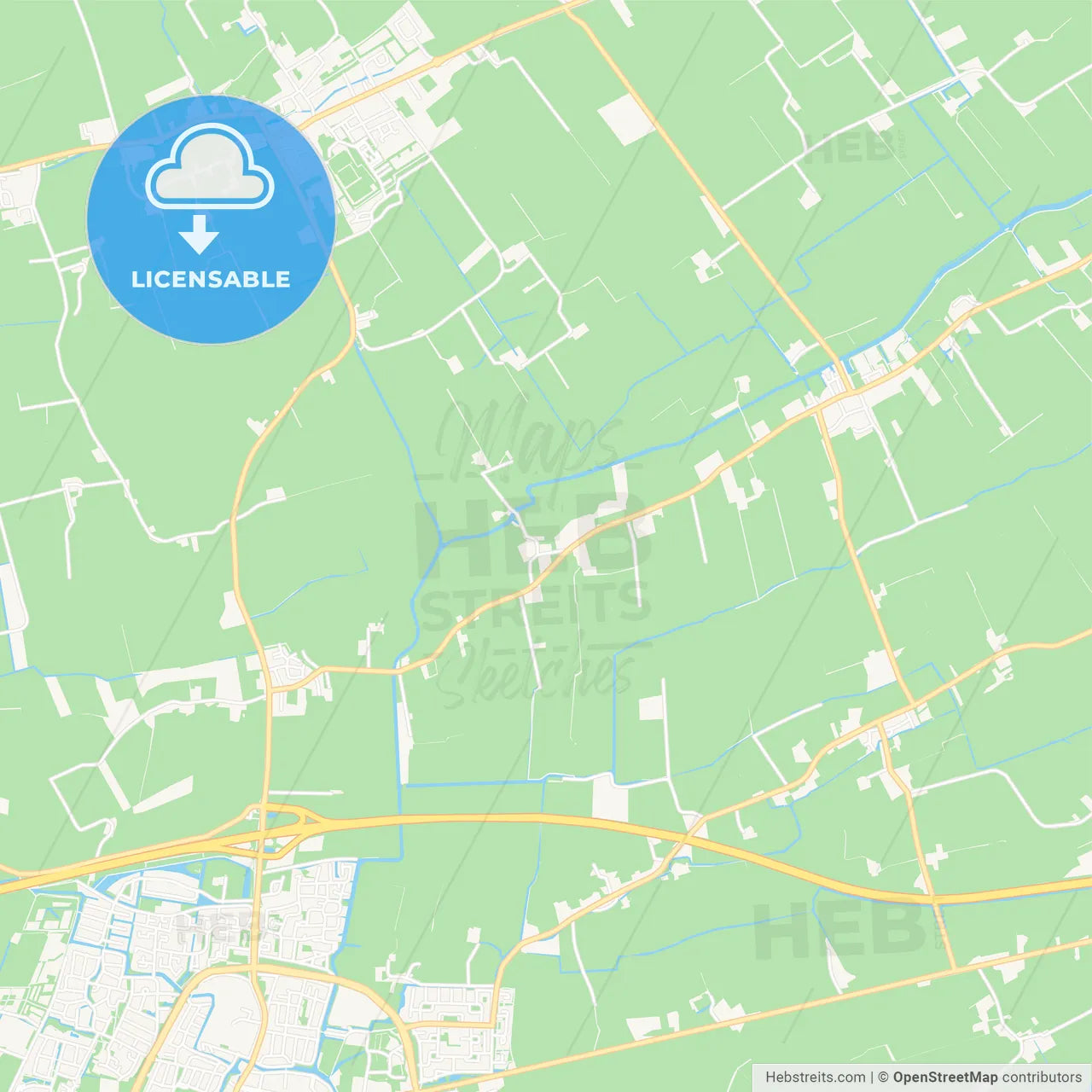 Waadhoeke, Netherlands Vector Map - Classic Colors