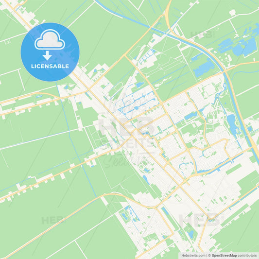 Stadskanaal, Netherlands Vector Map - Classic Colors