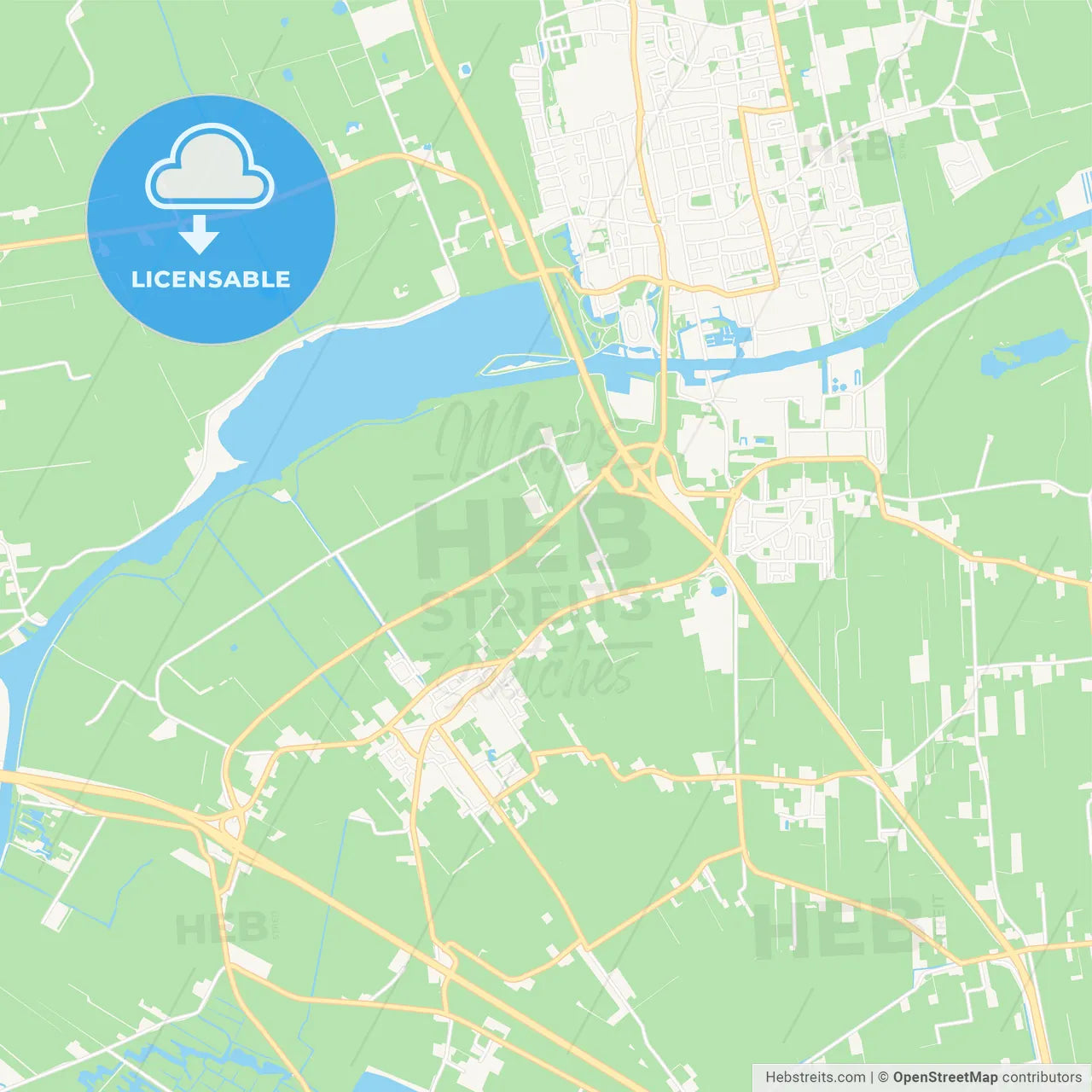 Tytsjerksteradiel, Netherlands Vector Map - Classic Colors