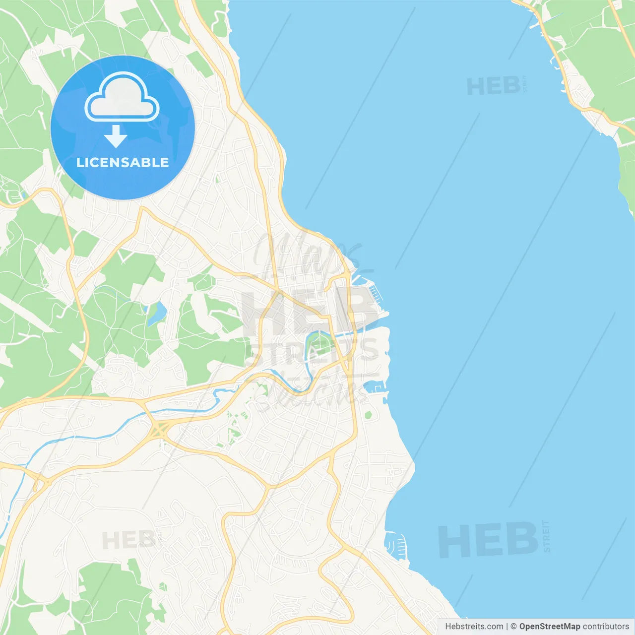 Gjovik, Norway Vector Map - Classic Colors