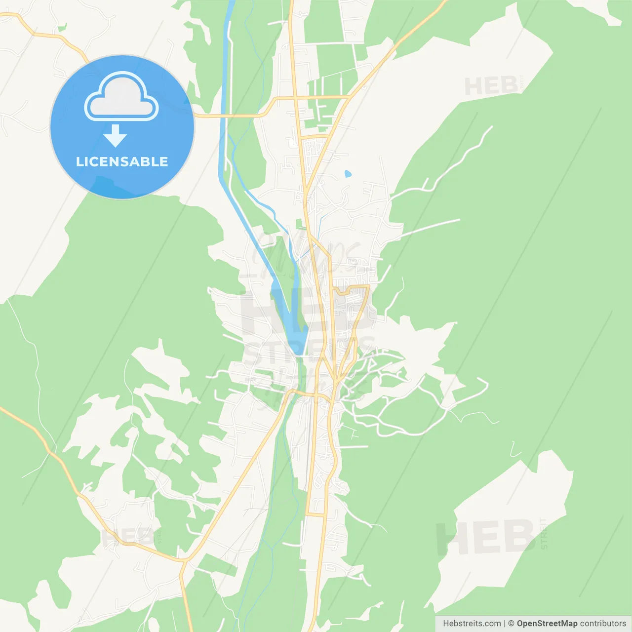 Curtea de Arges, Romania Vector Map - Classic Colors