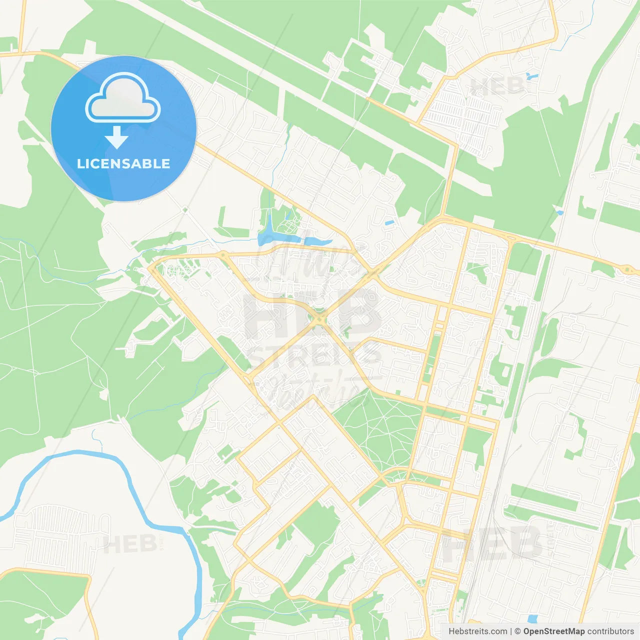 Obninsk, Russia Vector Map - Classic Colors