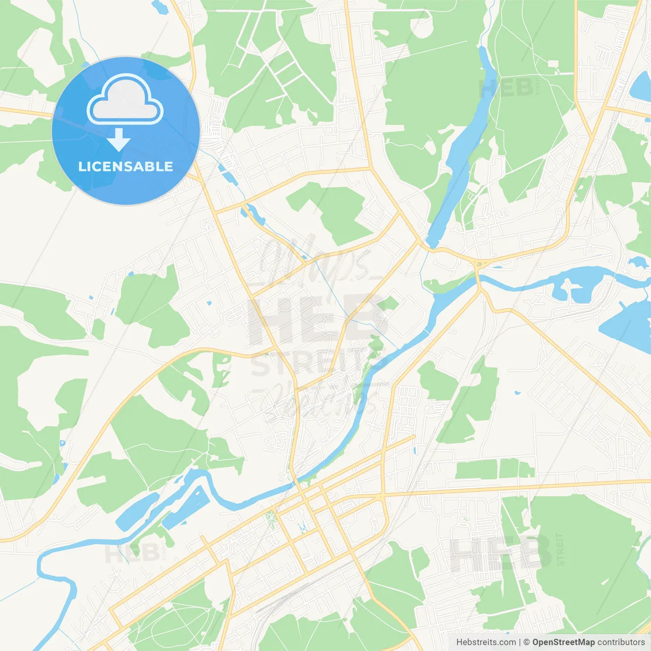 Noginsk, Russia Vector Map - Classic Colors