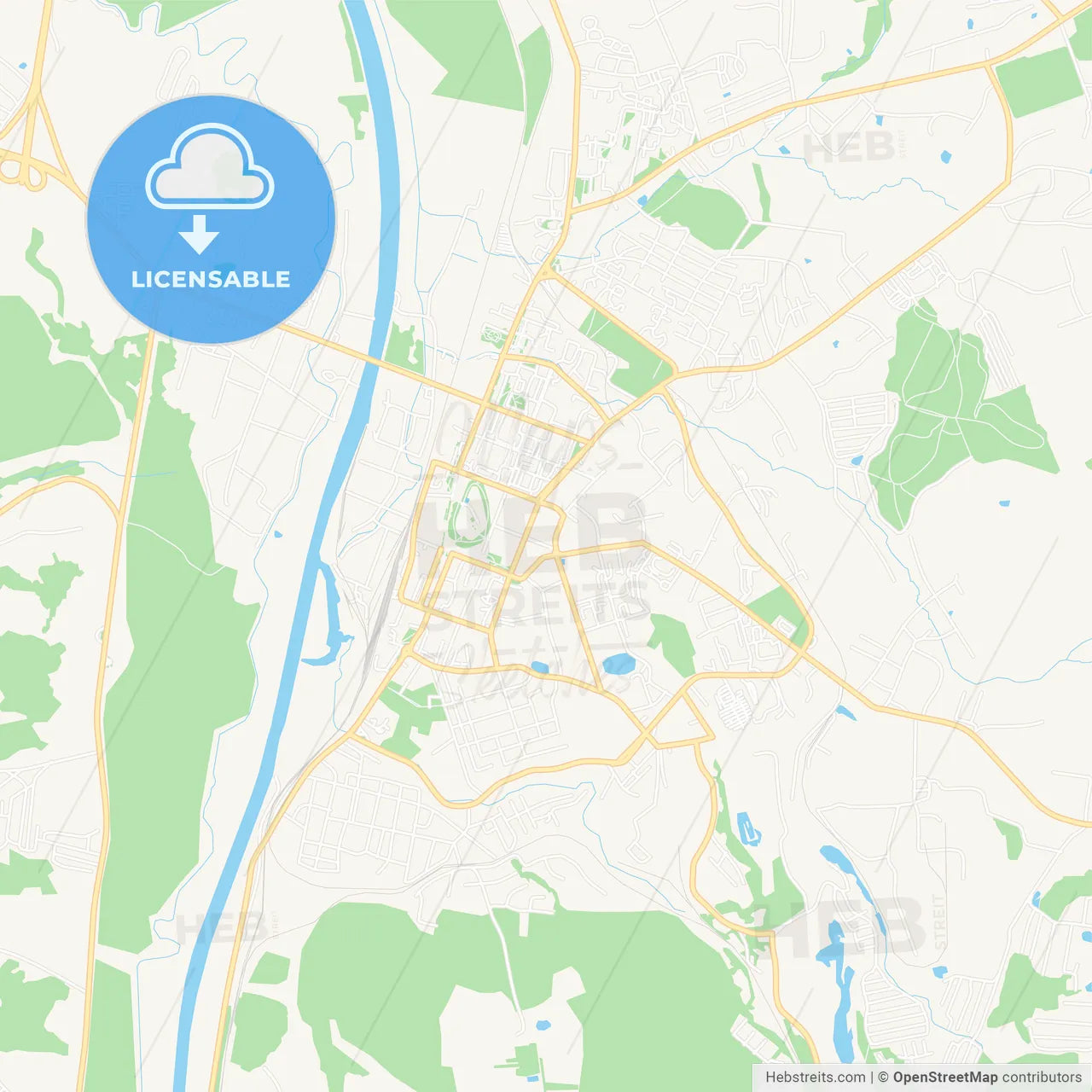 Dmitrov, Russia Vector Map - Classic Colors