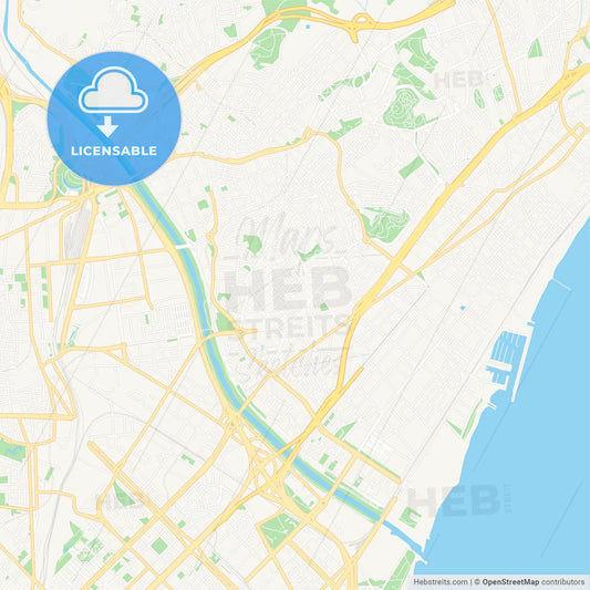 Llefia, Spain Vector Map - Classic Colors