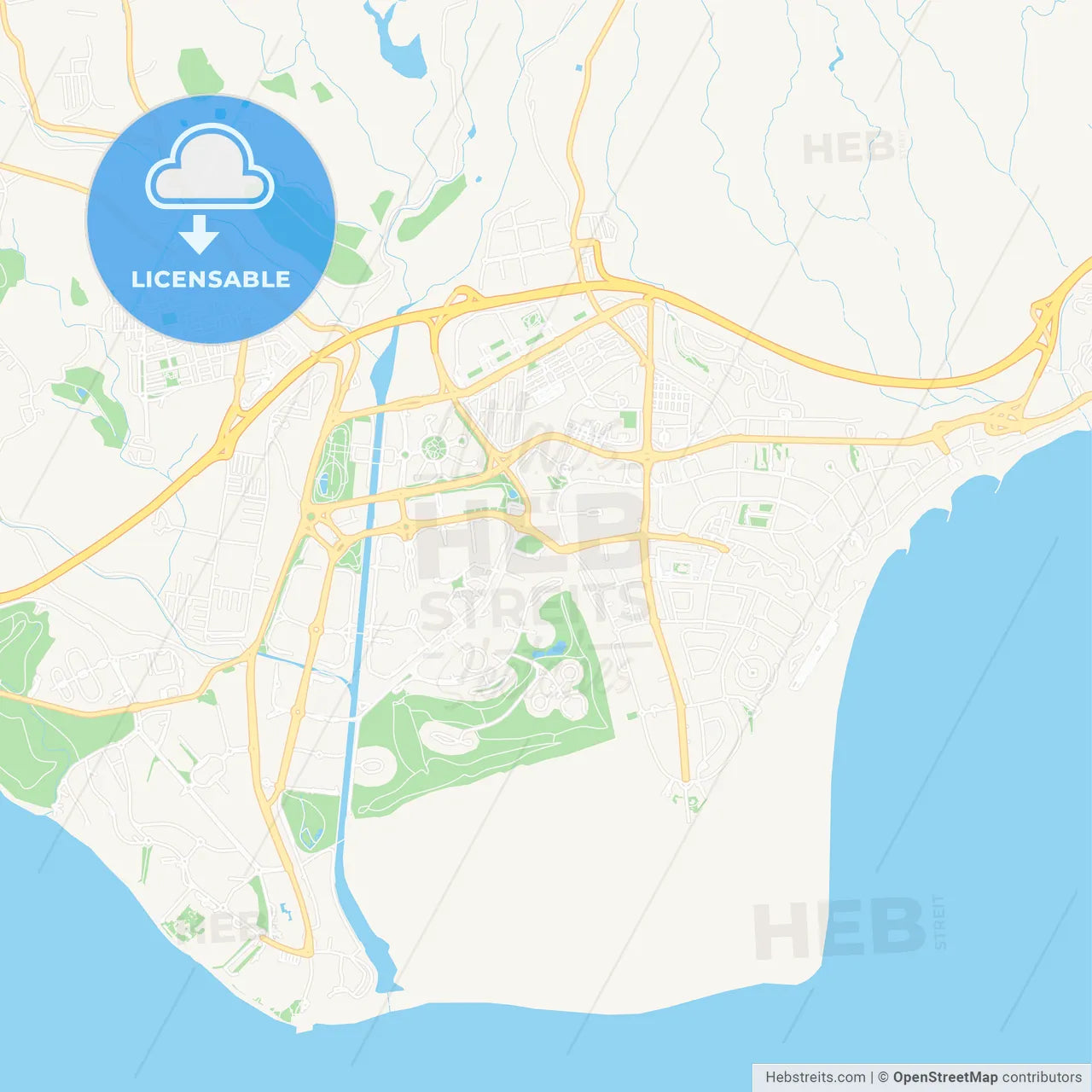 Maspalomas, Spain Vector Map - Classic Colors