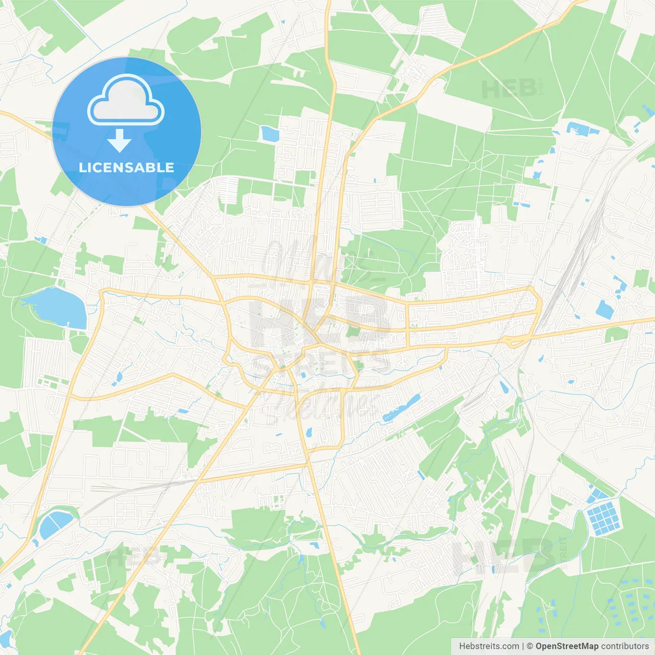 Drohobych, Ukraine Vector Map - Classic Colors