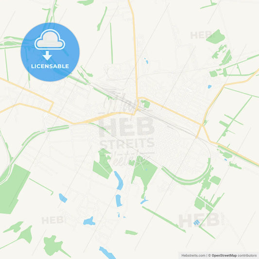 Lozova, Ukraine Vector Map - Classic Colors