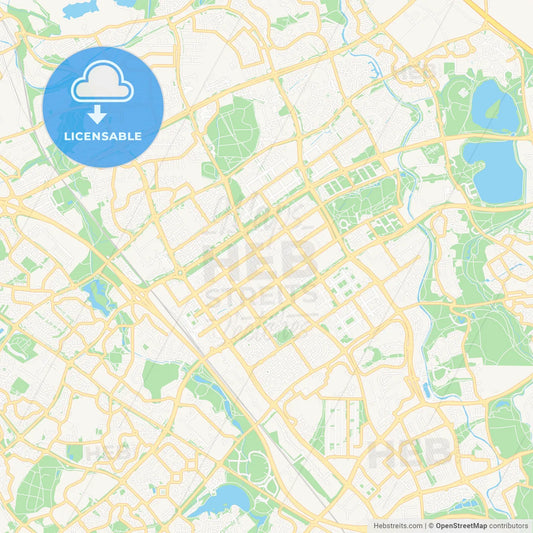 Milton Keynes, England Vector Map - Classic Colors