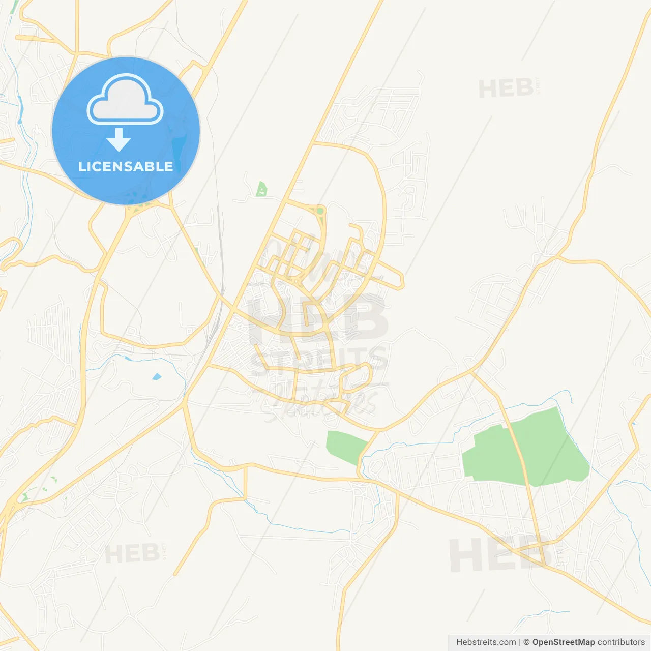 Abovyan, Armenia Vector Map - Classic Colors