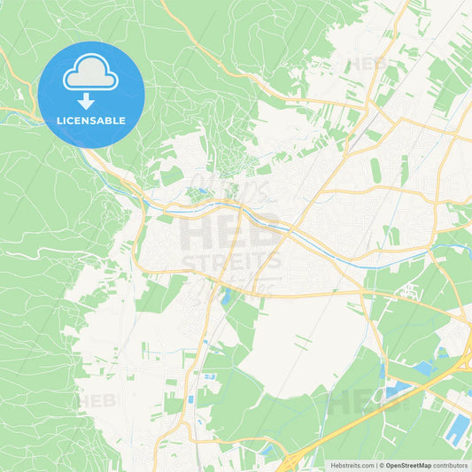 Baden bei Wien, Austria Vector Map - Classic Colors