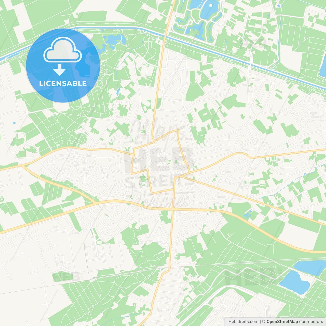 Lommel, Belgium Vector Map - Classic Colors