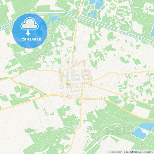 Lommel, Belgium Vector Map - Classic Colors