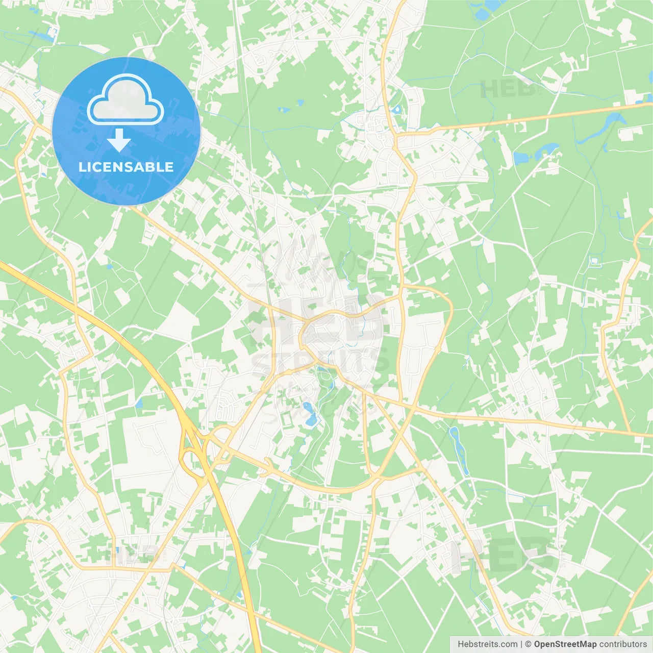 Bilzen, Belgium Vector Map - Classic Colors