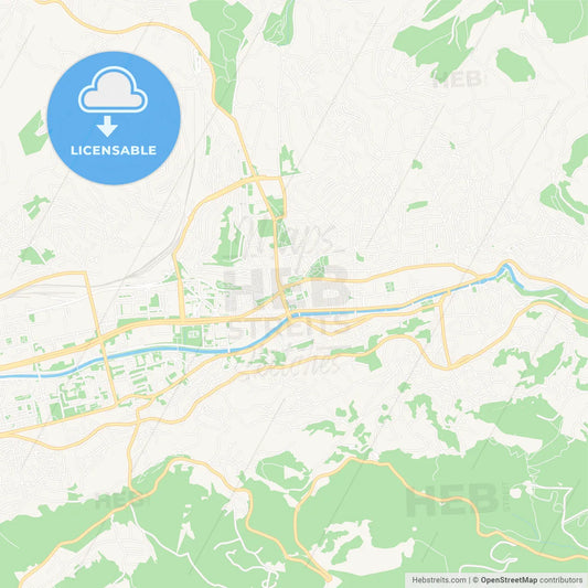 Sarajevo, Bosnia and Herzegovina Vector Map - Classic Colors