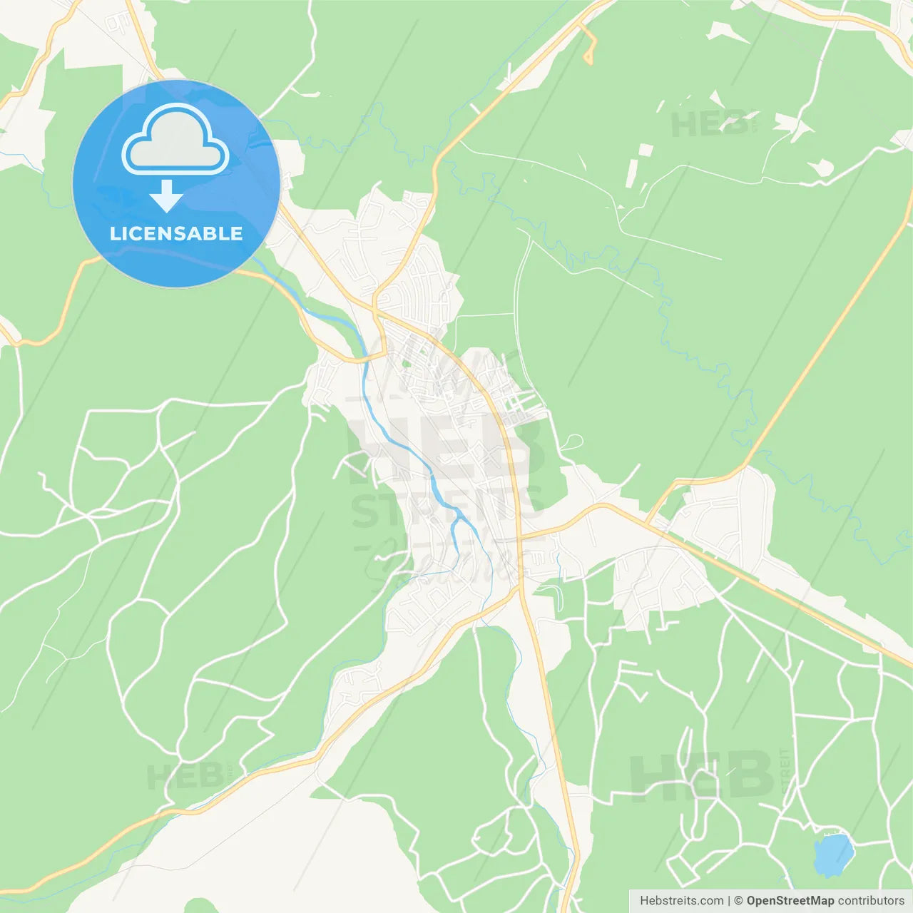 Zivinice, Bosnia and Herzegovina Vector Map - Classic Colors