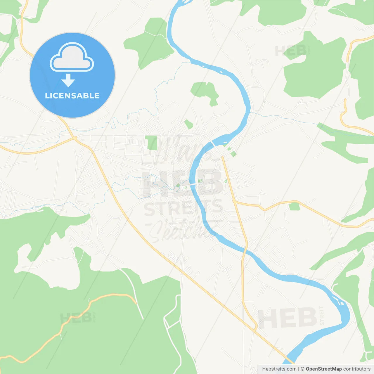 Sanski Most, Bosnia and Herzegovina Vector Map - Classic Colors