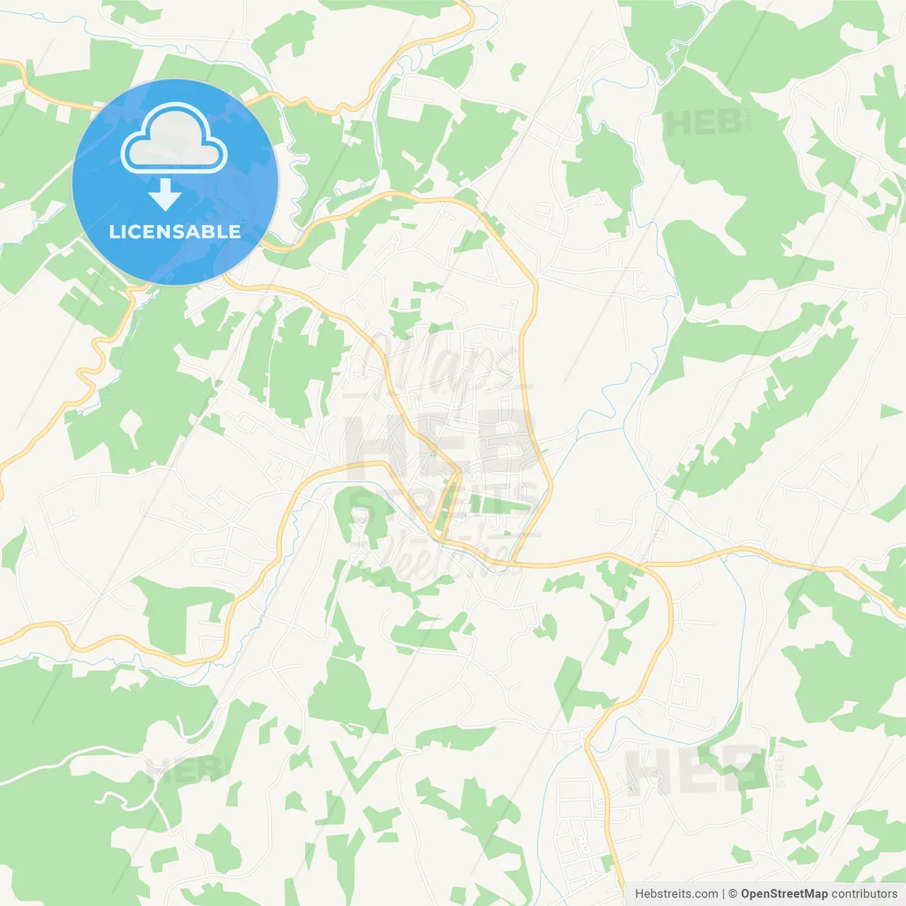 Velika Kladusa, Bosnia and Herzegovina Vector Map - Classic Colors