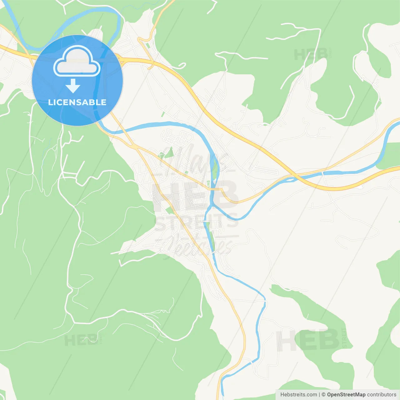 Visoko, Bosnia and Herzegovina Vector Map - Classic Colors