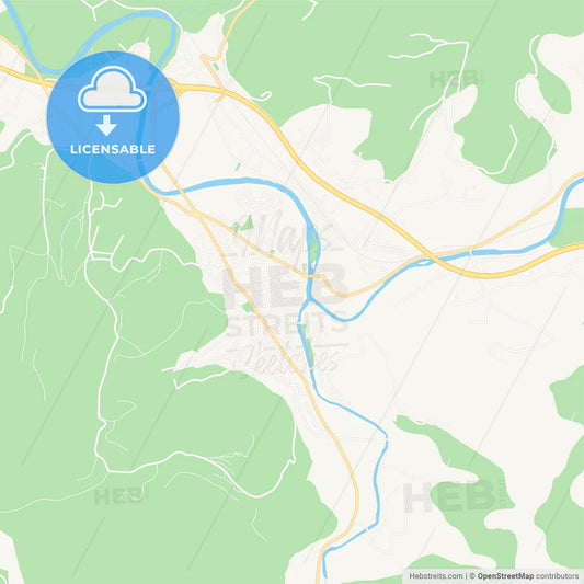 Visoko, Bosnia and Herzegovina Vector Map - Classic Colors